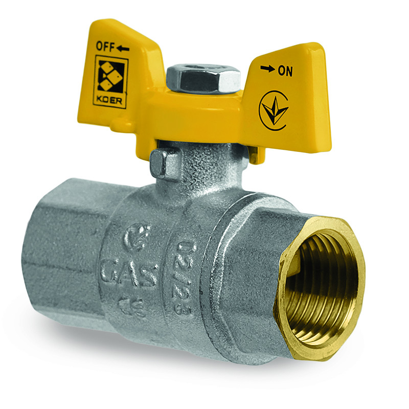 Кран кульовий Koer KG.207 - 3/4" FF ГГМ (газ) (KR4959)