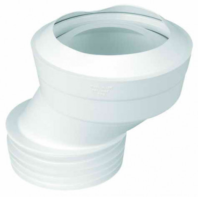 Колено канализационное для унитаза MAC4A-EXS: эластичное/эксцентрик 40 мм (вход 90-110 мм/выход 110 мм)