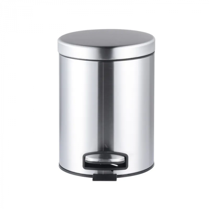 Відро для сміття з плавним закриттям кругле Mixxus Ellipse-TC0205 SS Color 5л колір нержавійка (MI7076)