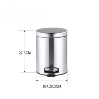 Відро для сміття з плавним закриттям кругле MIXXUS ELLIPSE-TC0205 SS COLOR 5л (колір нержавійка) (MI7076)