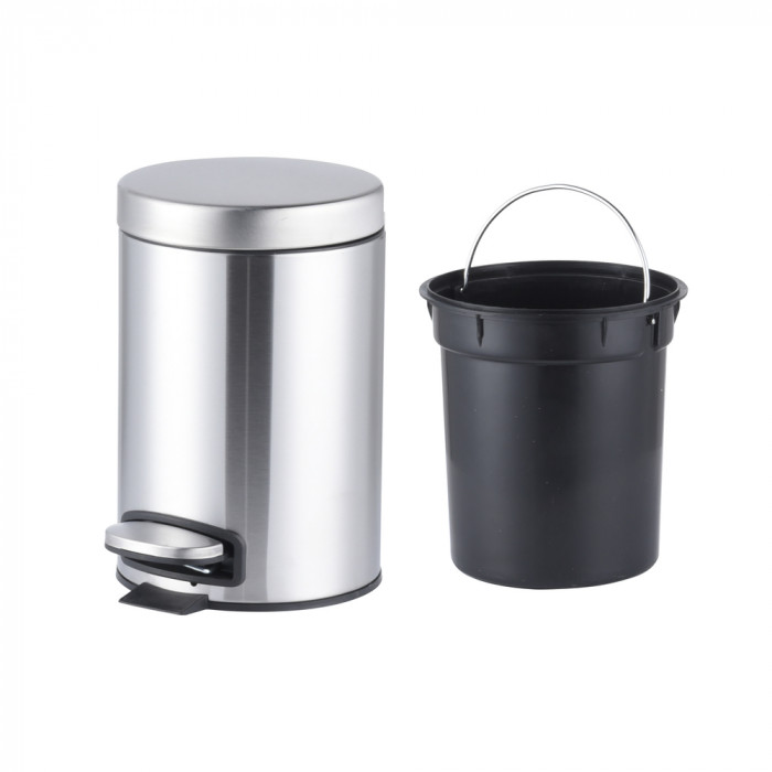 Відро для сміття з плавним закриттям кругле Mixxus Ellipse-TC0205 SS Color 5л колір нержавійка (MI7076)