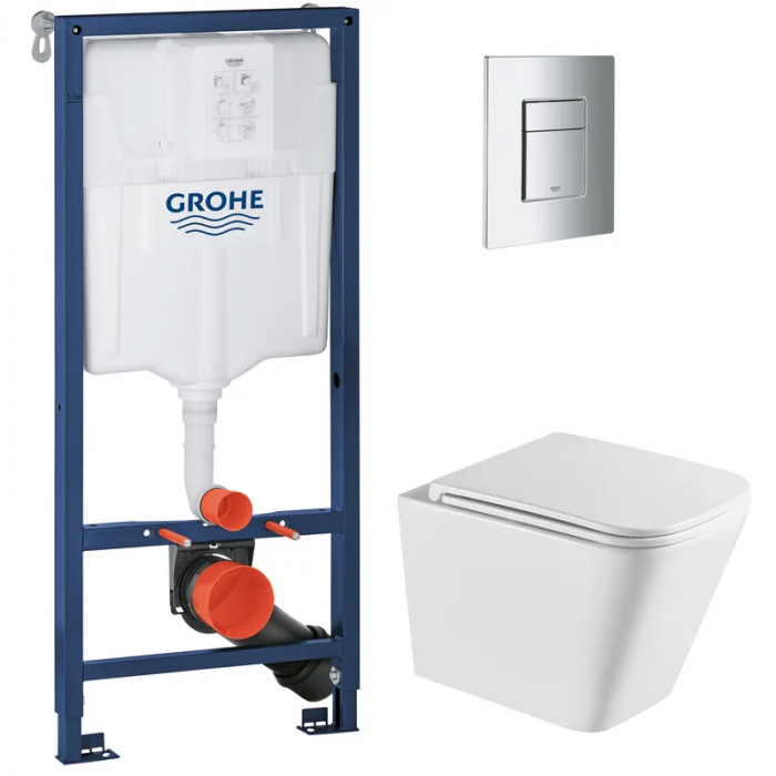 Комплект Grohe Set Унітаз QUADRO-0301-T3 + Інсталяція 38536001 + панель 38732000 (38536001QUADRO0301T3)