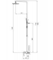Душова колона із змішувачем водоспад Koer KB-58007-05 (Колір чорний) (KR3463)