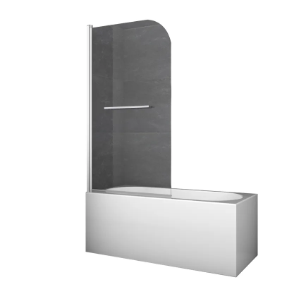 Шторки скляні на ванну Koer SR BS02-80x140-TR-01 прозоре скло 6мм, хром (KR5401)