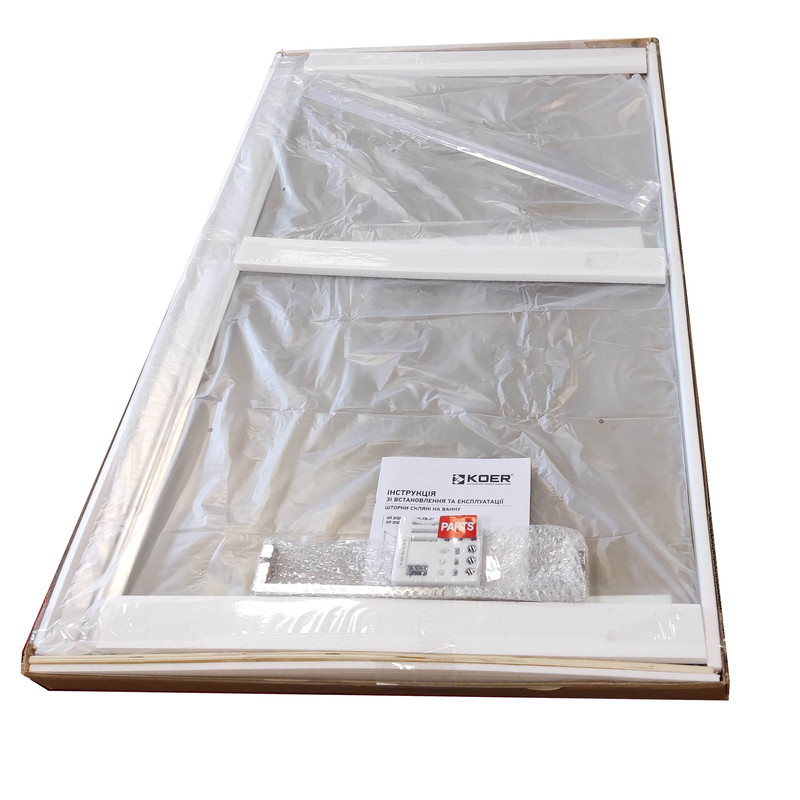 Шторки скляні на ванну Koer SR BS02-80x140-TR-01 прозоре скло 6мм, хром (KR5401)