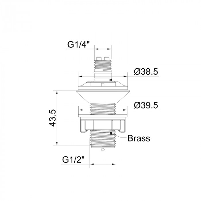 Латунний штуцер Koer KT-1401-1/2" до наповнювальної арматури для бачка унітазу підведення 1/2" (KR5647)