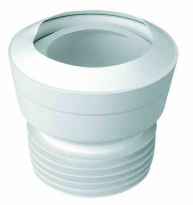 Колено канализационное для унитаза MAC1-EXS: эластичное/прямое (вход 90-110 мм/выход 110 мм) + уплотнитель