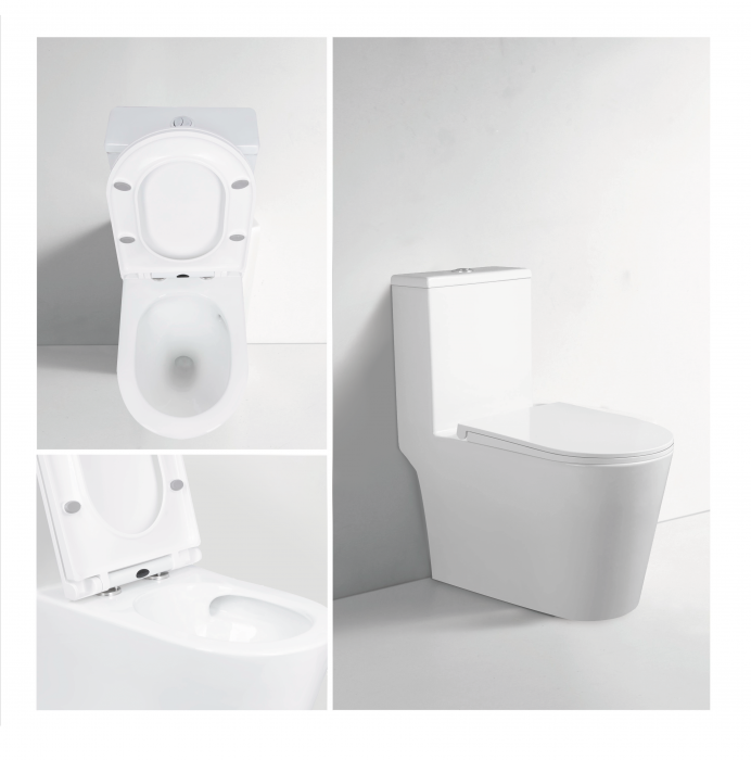 Унітаз моноблок підлоговий Mixxus BEVEL-0406-T1 690х360х790mm, система змиву TORNADO 1.0 (MI6729)