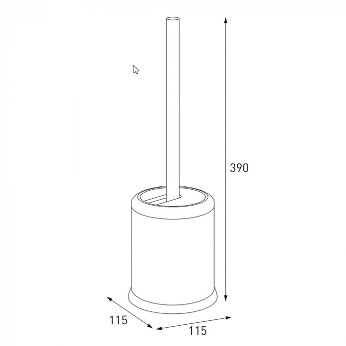 Йоржик для унітазу підлоговий Mixxus Topper-TB0201 White колір білий (MI7094)