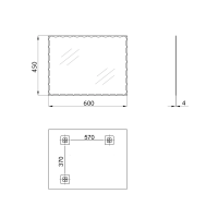 Дзеркало настінне ZERIX KUBIX MRZ06-45x60-REVERSE прямокутне з декором (ZX5633)