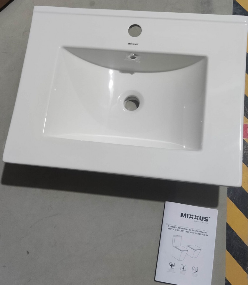 Раковина меблева MIXXUS PREMIUM CUBIC-1501 610х460х170mm (отвір під змішувач, перелив) (MP6495)