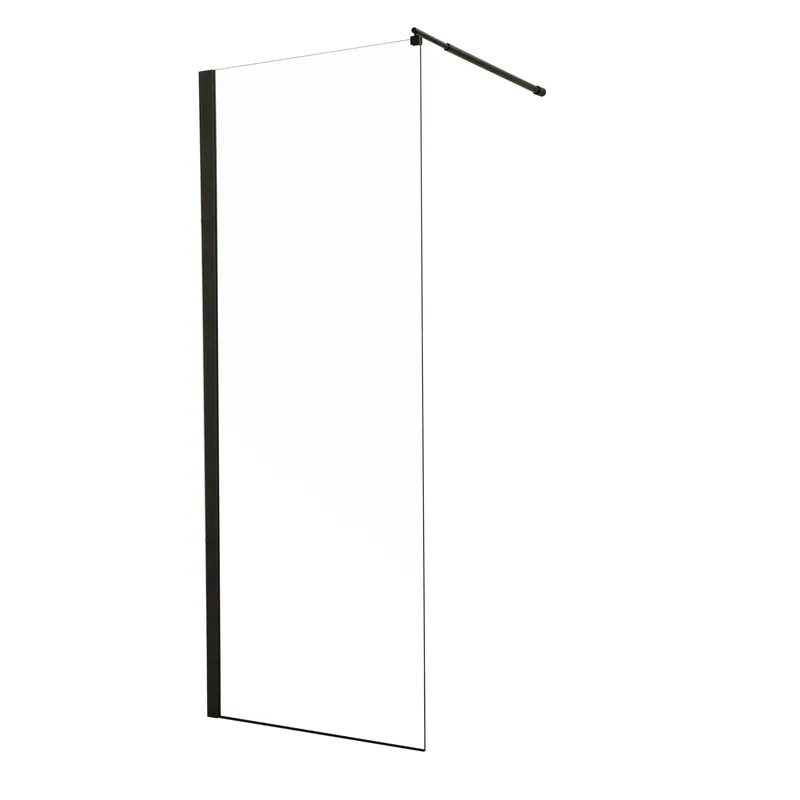 Душова перегородка Walk-In MIXXUS PREMIUM FLAT SP02-90x200-TR BLACK прозоре скло 8мм (MI6855)