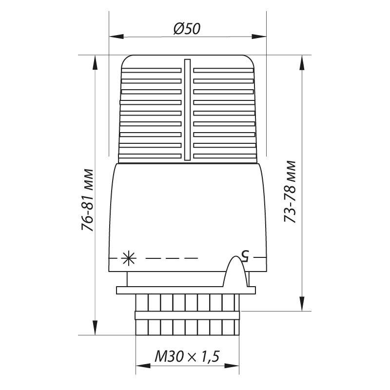 Термоголовка з виносним датчиком M30x1.5 Koer KR.1332 (KR2678)