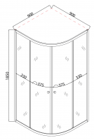 Душова кабіна без піддону Mixxus PLAIN SC01-90x90x185-GR CHROME сіре тоноване скло 4мм (MI6900)