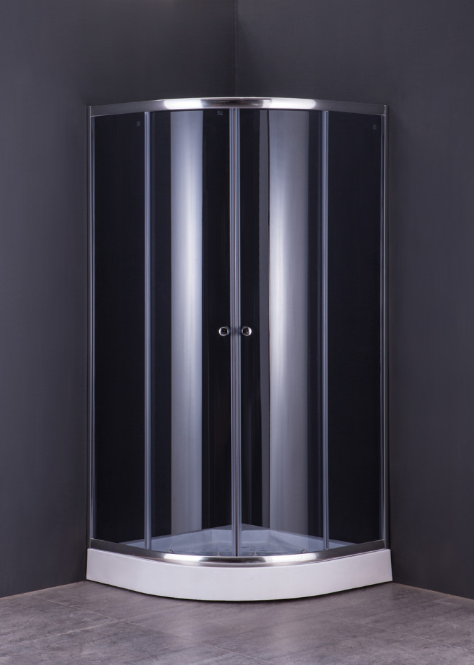 Душова кабіна без піддону Mixxus PLAIN SC01-90x90x185-GR CHROME сіре тоноване скло 4мм (MI6900)