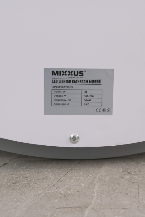 Дзеркало Mixxus PLAIN MC02-80-CASE з Led Touch, Anti-fog, димером, регулятором яскравості, годинником (MI7158)