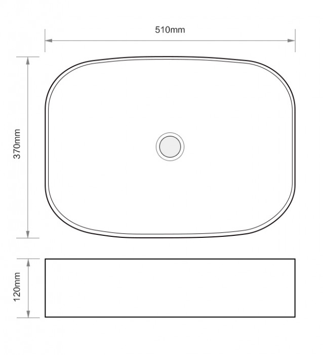 Раковина накладна Mixxus Premium BEVEL-0103 BLACK 510х370х120mm (MP6520)