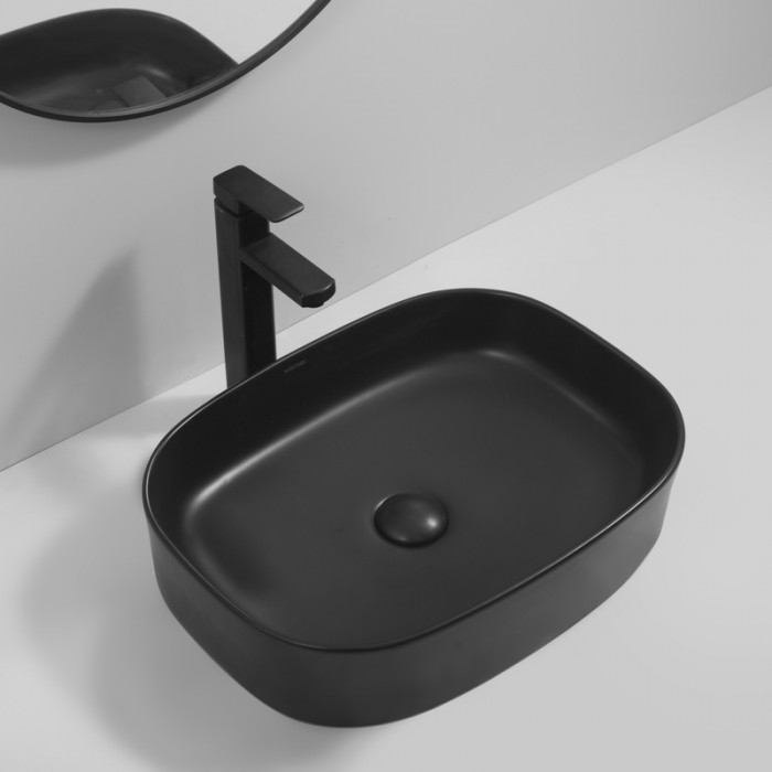 Раковина накладна Mixxus Premium BEVEL-0103 BLACK 510х370х120mm (MP6520)