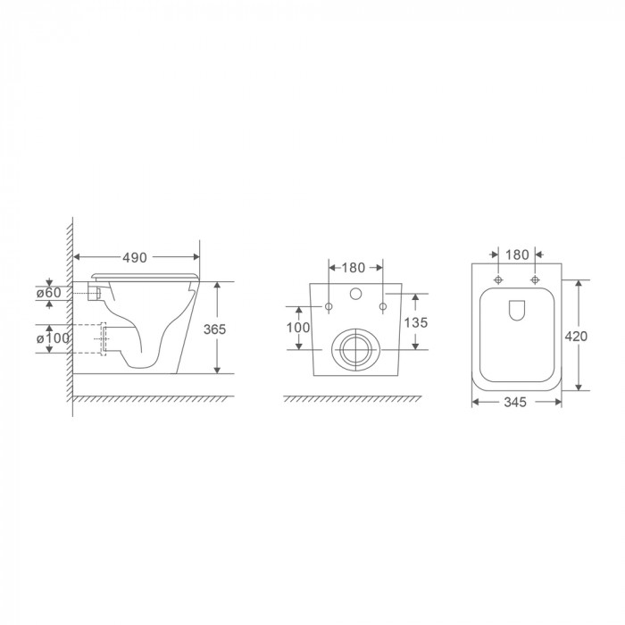 Комплект Grohe Set Унітаз QUADRO-0301-R + Інсталяція Grohe Rapid SL 38772001 (38772001QUADRO0301R)