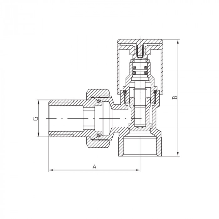 Кран для сушарки рушників кутовий Koer KR.531.White - 1/2" (KR5104)