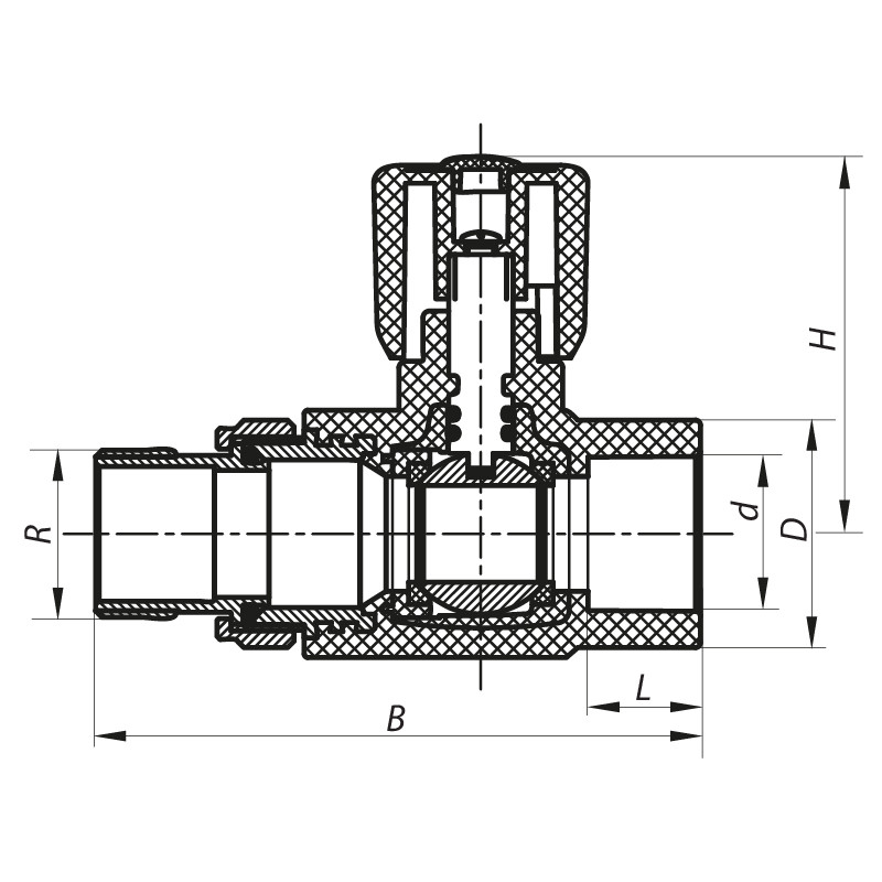 Кран радіаторний 25x3/4 прямий PPR Koer K0160.PRO (KP0205)