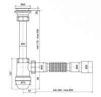 Сифон для раковини ZERIX SU-03-А з ревізією (Колір білий) 1 1/4'' (ZX5083)