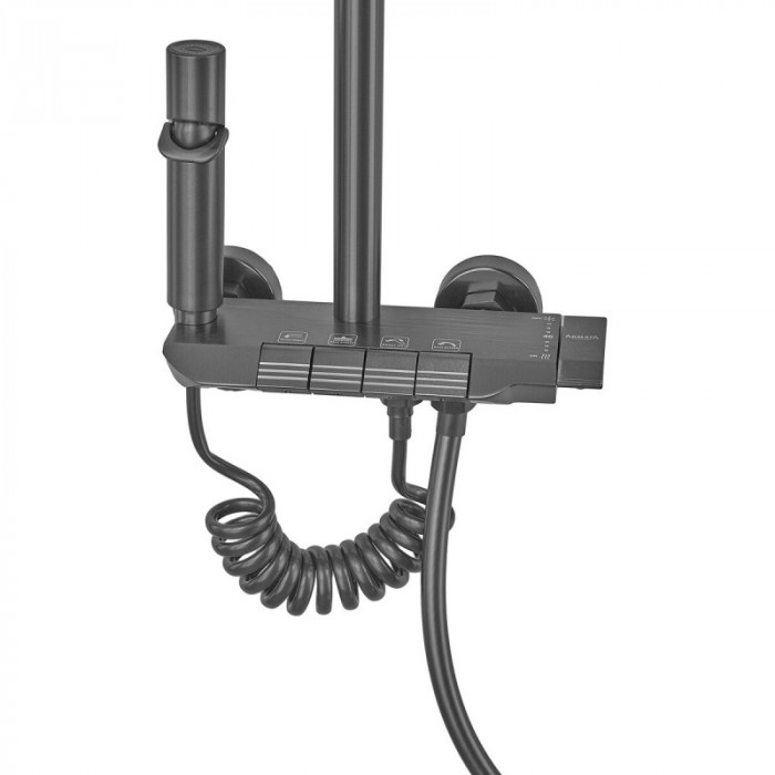 Душова колона Armata BCS-009-J Graphite зі змішувачем з кнопковим перемикачем, 4 режими (CH6509)