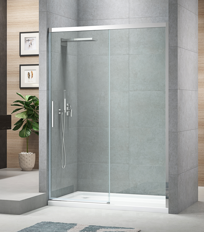 Двері у нішу розсувні KOER SR SD05-120x200-TR-01 прозоре скло EASY CLEAN 6мм хром (KR5405)