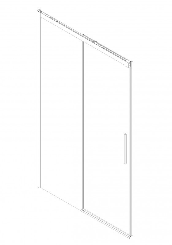 Двері у нішу розсувні KOER SR SD05-120x200-TR-01 прозоре скло EASY CLEAN 6мм хром (KR5405)
