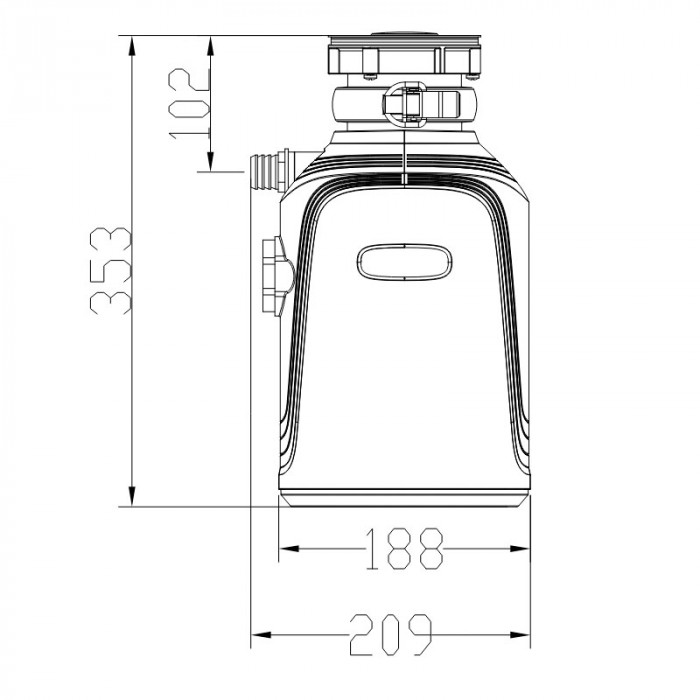 Подрібнювач харчових відходів Koer FWD-01-1 - Powerful (750Вт, індукційний двигун) (KR4912)