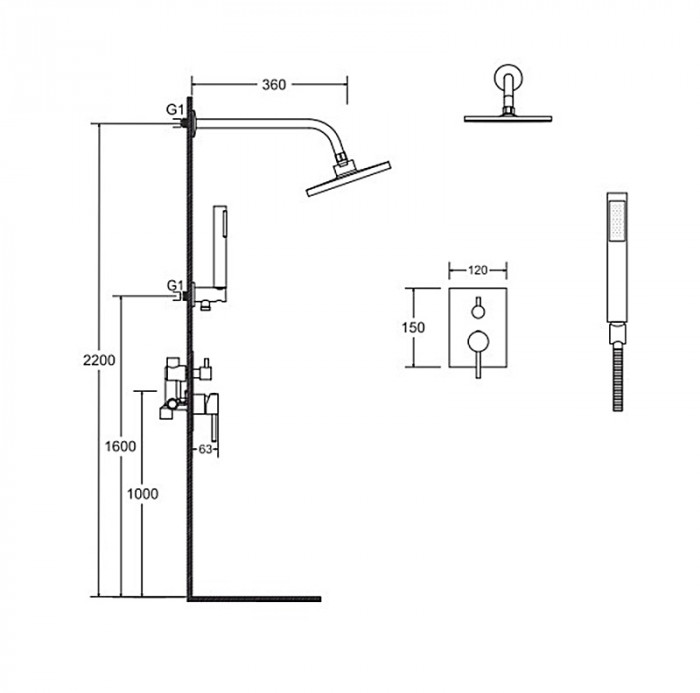 Душова система DECCO II/ILLUSION II (хром)