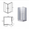 Кабина квадратная MODERN 80x80x165 стекло grigio, профиль хромированный