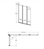 Шторка для ванни BESCO Prime- 3S 120x140