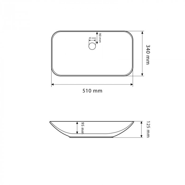 Умивальник (раковина) VBI PAVIA WHITE накладний