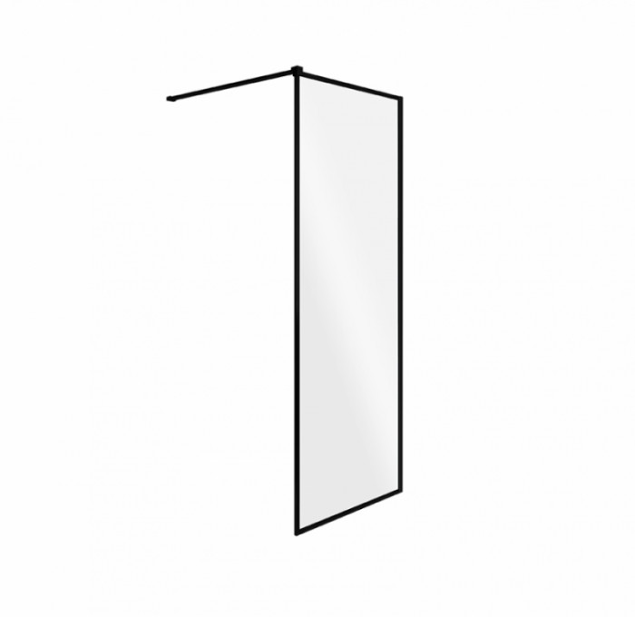 Кабіна walk in TOCA 90x190 скло прозоре, чорний профіль