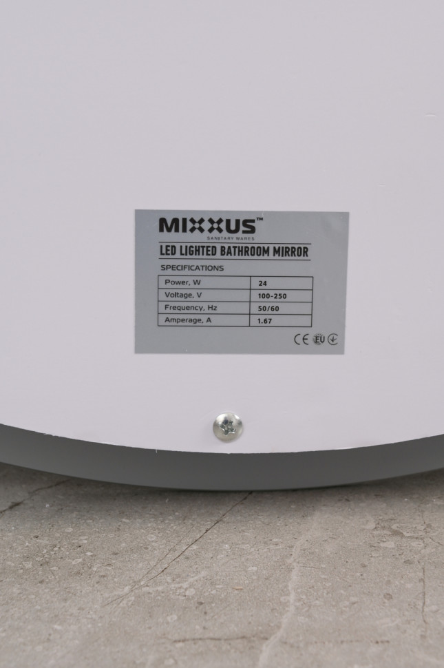 Дзеркало MIXXUS PLAIN MC02-60 з LED Touch, Anti-fog, димером, рег. яскравості, годинником (MI6012)