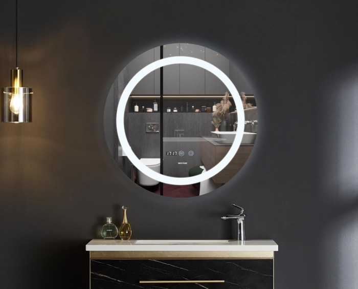 Дзеркало Mixxus PLAIN MC02-60 з Led Touch, Anti-fog, димером, регулятором яскравості, годинником (MI6012)