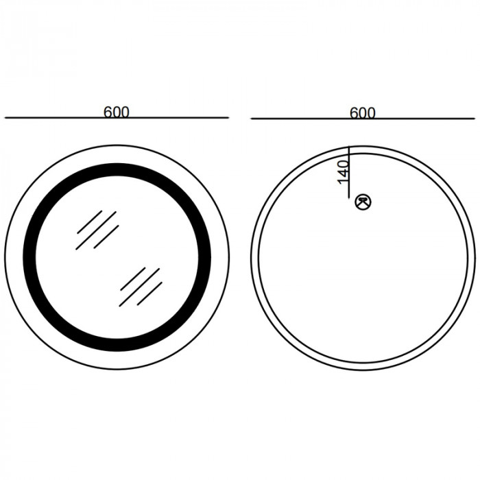 Дзеркало Mixxus PLAIN MC02-60 з Led Touch, Anti-fog, димером, регулятором яскравості, годинником (MI6012)