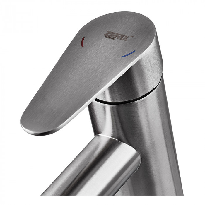 Змішувач для умивальника з нерж. сталі ZERIX FOX-001-A (ZX5615)