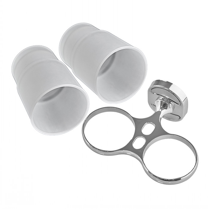 Тримач з 2-ма стаканами (скло) Zerix AFB-0108 (ZX5058)