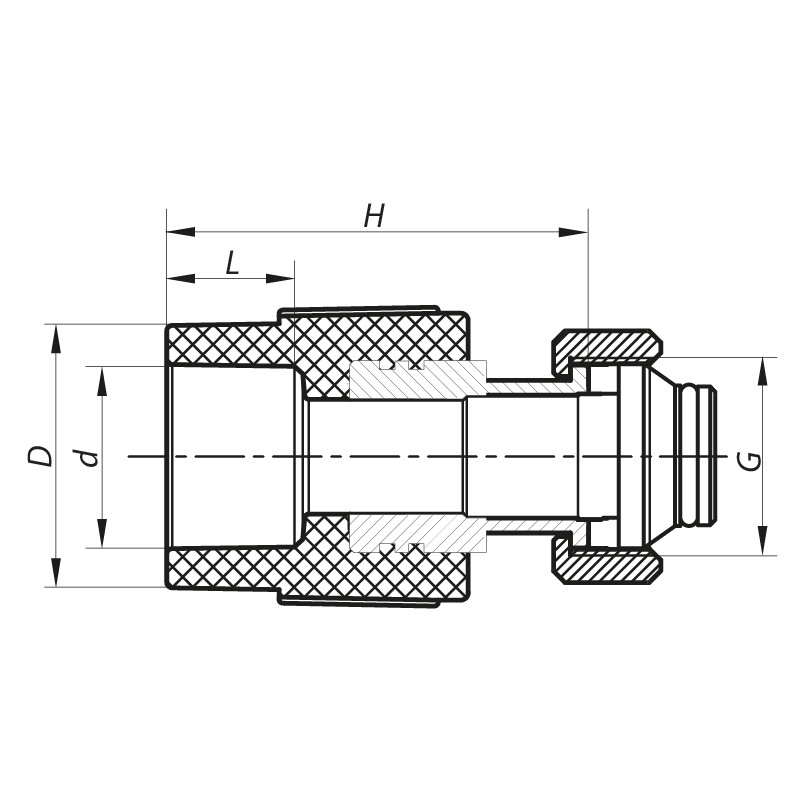 Муфта з євроконусом і накидною гайкою 20x3 /4 PPR Koer K0240.PRO (KP2606)