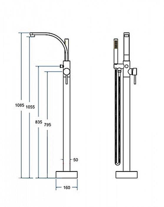 Змішувач до ванни вільностоячий DECCO (хром)