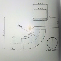 Коліно хромоване 32x32 латунь RS13