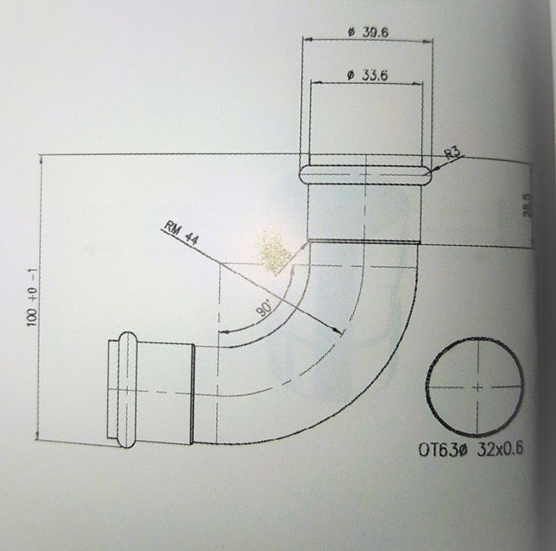 Коліно хромоване 32x32 латунь RS13