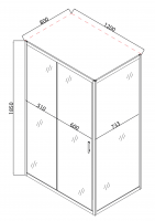 Душова кабіна без піддону Mixxus HARD SC01-120x80x185-TR CHROME прозоре скло 5мм (MI6912)