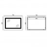 Дзеркало MIXXUS LIGHT MR01-70x50 з LED Touch, Anti-fog, димером, рег. яскравості, годинником (MI6000)