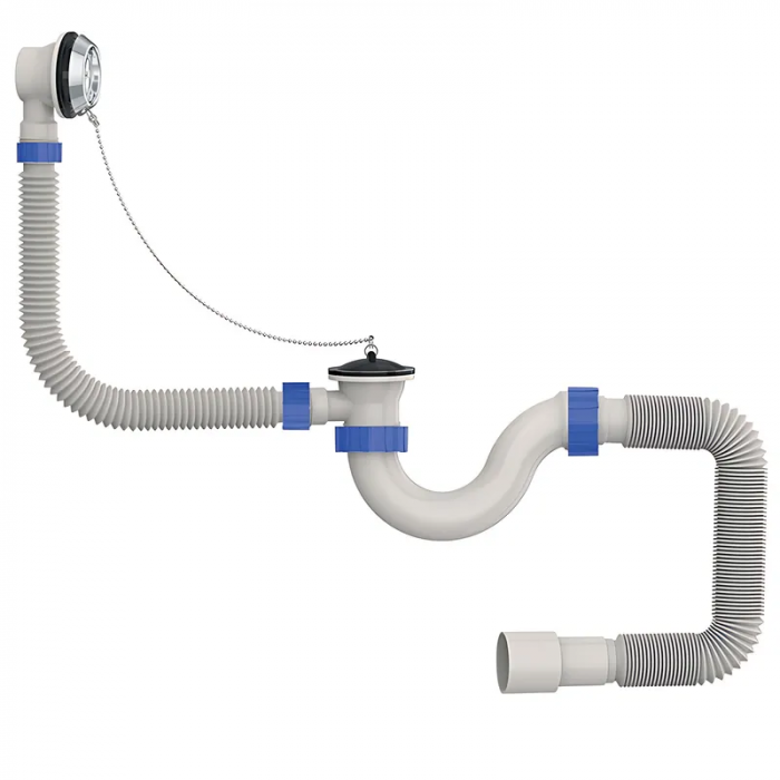 Сифон для ванни Mixxus SV-01-A 1 1/2" прямоточний з випуском та переливом (MI8201)