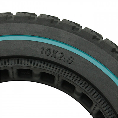 ПОКРИШКА 10-2.0 CITYNEYE (Ø155 - 37ММ) ЛИТА (ПЕРФОРОВАНА) БЕЗКАМЕРКА ДЛЯ ЕЛЕКТРОСАМОКАТА З БЛАКИТНОЮ ПОЛОСОЮ (187)