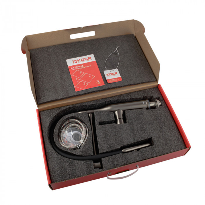 Кухонний змішувач з силіконовим виливом KOER KI-70005-07 (нерж. сталь) (KR3389)