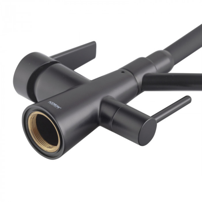 Кухонний змішувач з силік. виливом і вих. для питної води KOER KB-72003-05 (KR3376)